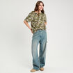 T-shirt manches courtes vert kaki femme
