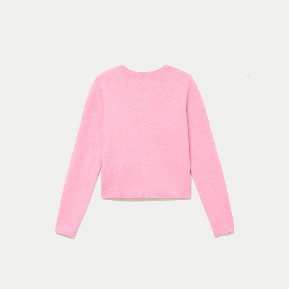 Gilet col v manches longues rose femme