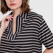 Blouse col V manches courtes noir femme