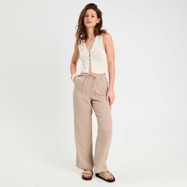 gilet cropped sans manches ecru femme Gilet cropped sans manches ecru femme