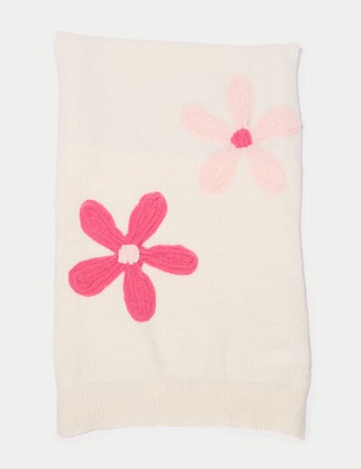 &Eacute;charpe plaid &agrave; relief ecru femme