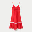 Robe longue &eacute;vas&eacute;e col v cr&ecirc;pe rouge femme