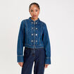 Veste en jean avec boutons denim stone femme