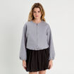 Veste effet boule gris clair femme