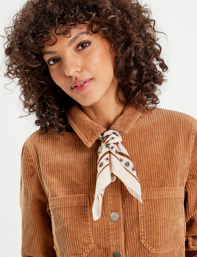 Foulard carré blanc femme