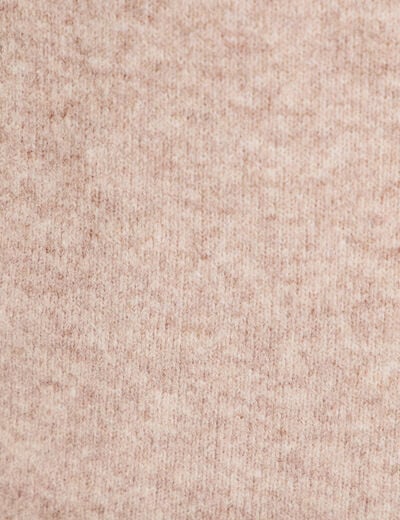 Robe pull ajust&eacute;e col rond dentelle taupe femme