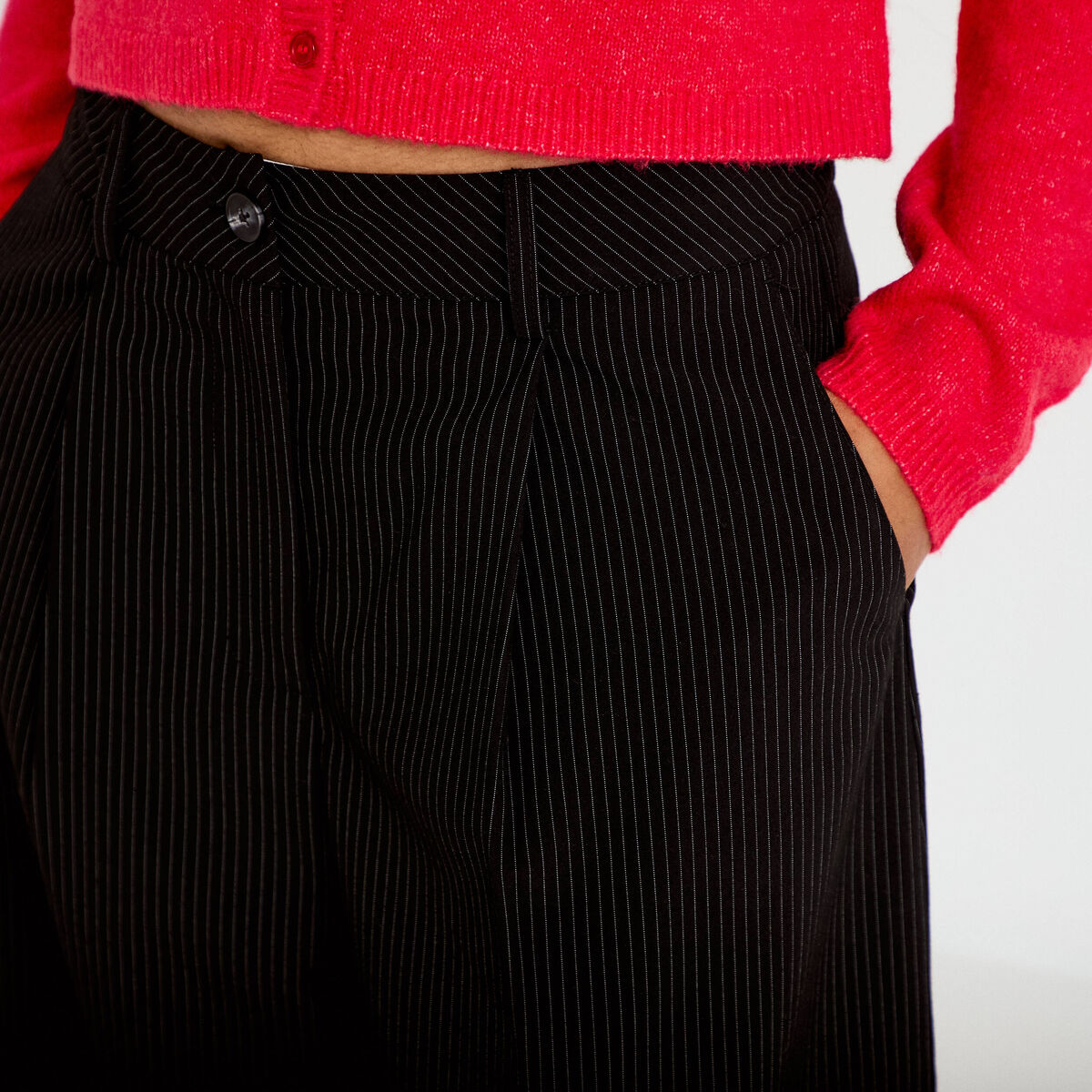 Pantalon barrel taille standard noir femme