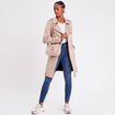 Trench long en suédine boutonné femme beige femme