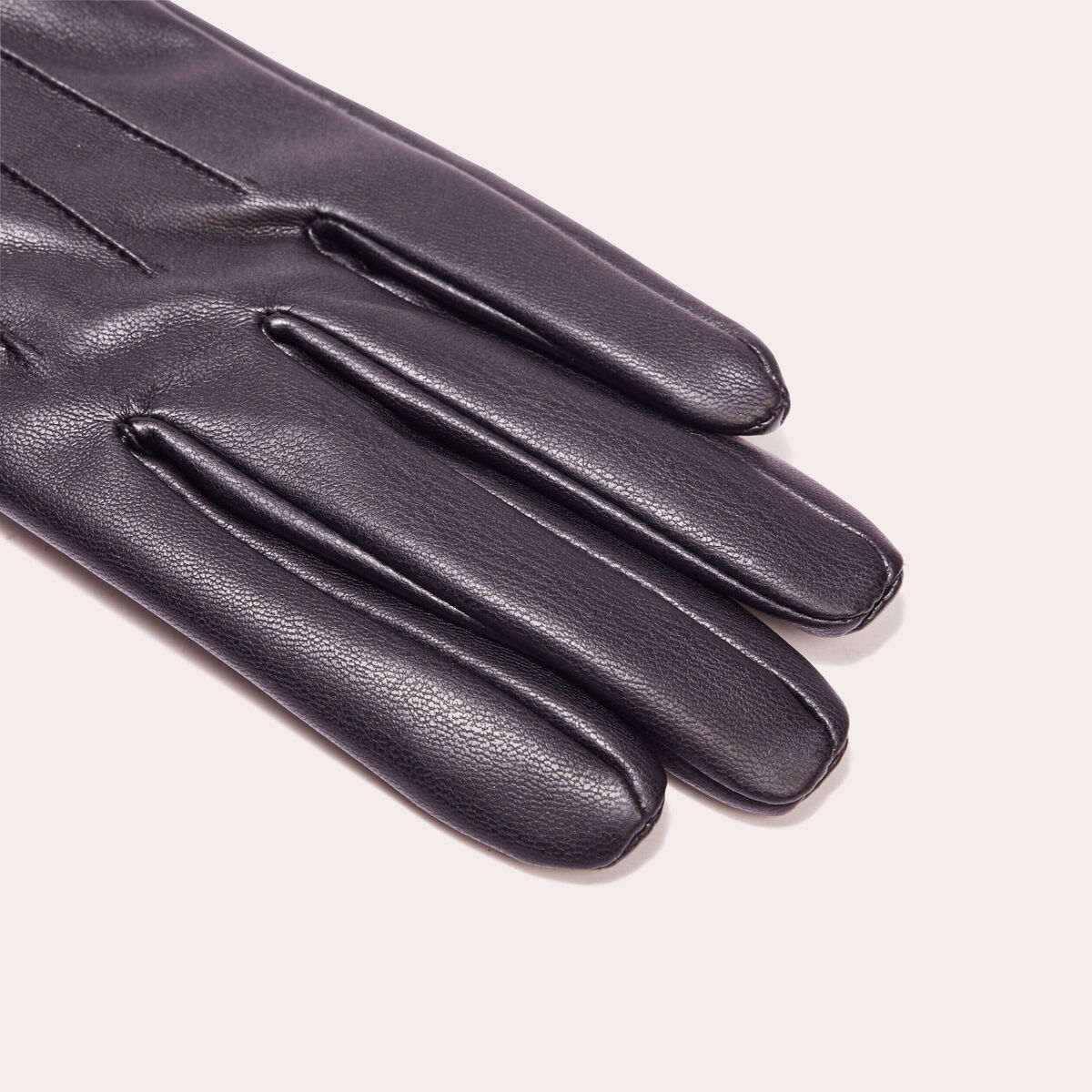 Gants simili cuir noir femme