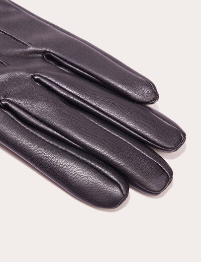 Gants simili cuir noir femme