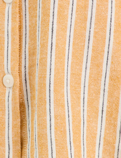 Chemise manches courtes contenant du lin jaune femme