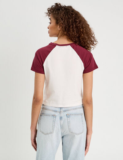 T-shirt manches courtes ecru femme