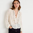 Blouse maille fantaisie ecru femme