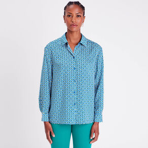 chemise manches longues satin bleu femme Chemise manches longues satin bleu femme
