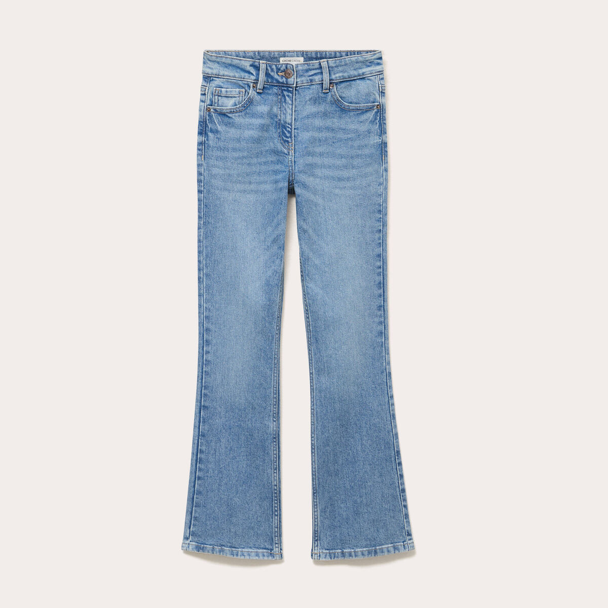 Jeans flare denim triple stone femme