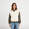 Gilet sans manches effet polaire ecru femme