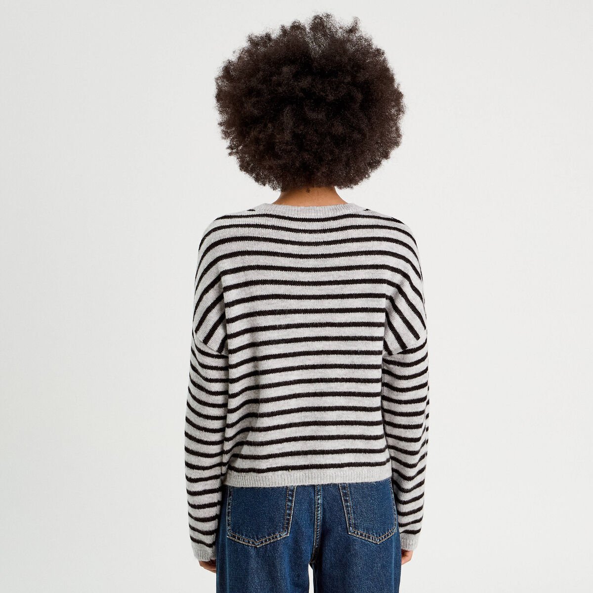 Pull manches longues gris clair femme