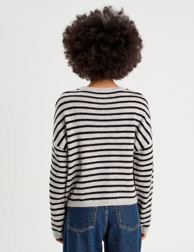 Pull manches longues gris clair femme