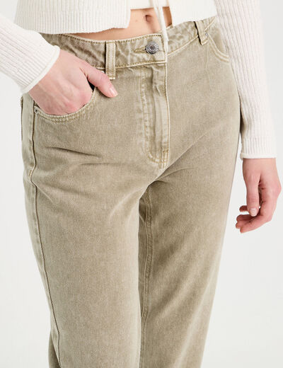 Jeans regular 5 poches vert pastel femme
