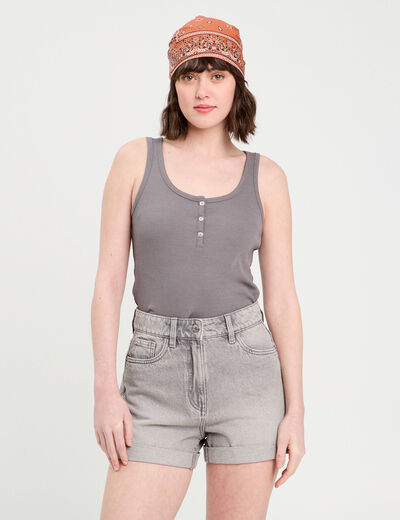Débardeur sans manches gris foncé femme