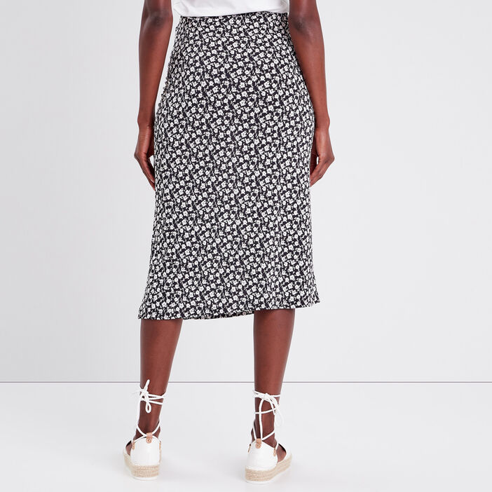 Jupe longue droite noir femme