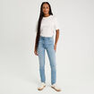 Jeans slim 5 poches denim bleach femme
