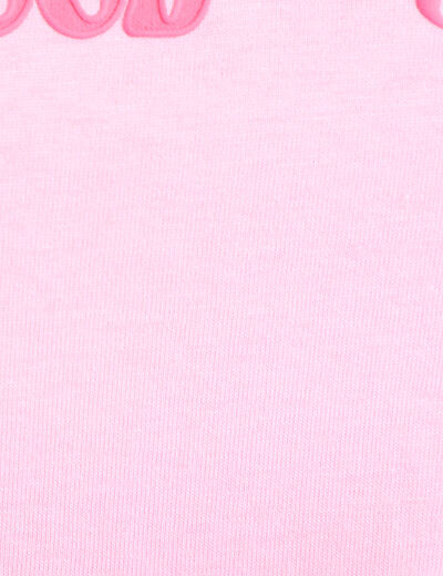 T-shirt col rond manches courtes rose corail femme