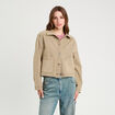 Veste droite boutonn&eacute;e vert pastel femme