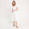 Robe longue évasée blanc femme