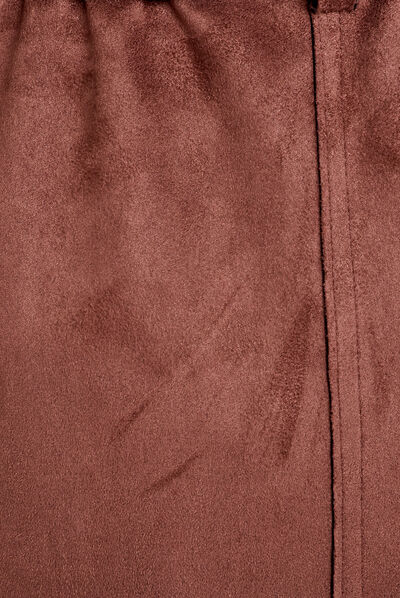 Trench long en suédine boutonné femme marron femme