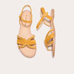 Sandales plates jaune or femme