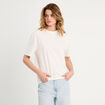 T-shirt oversize col rond ecru femme