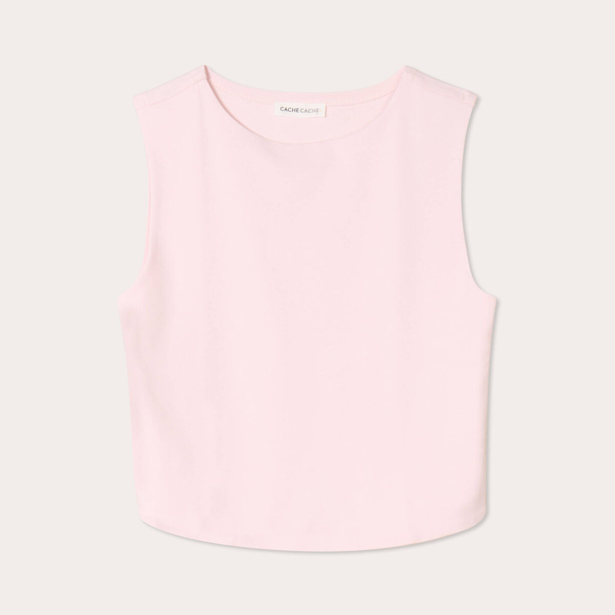 Débardeur cropped rose clair femme