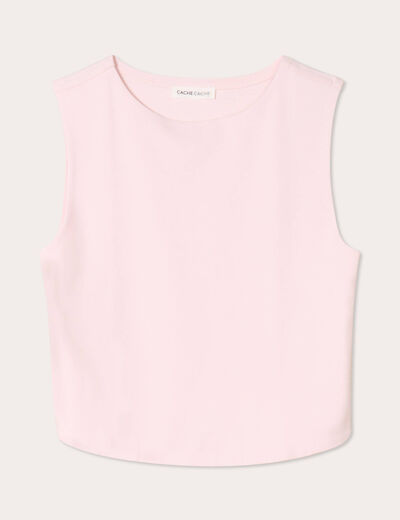 Débardeur cropped rose clair femme