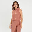 Chemise sans manches marron femme