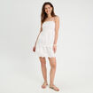 Robe évasée broderie anglaise blanc femme