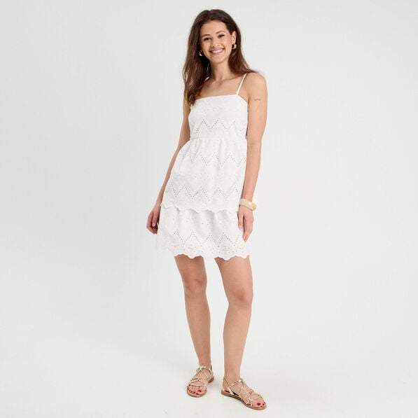 robe evasee broderie anglaise blanc femme Robe évasée broderie anglaise blanc femme