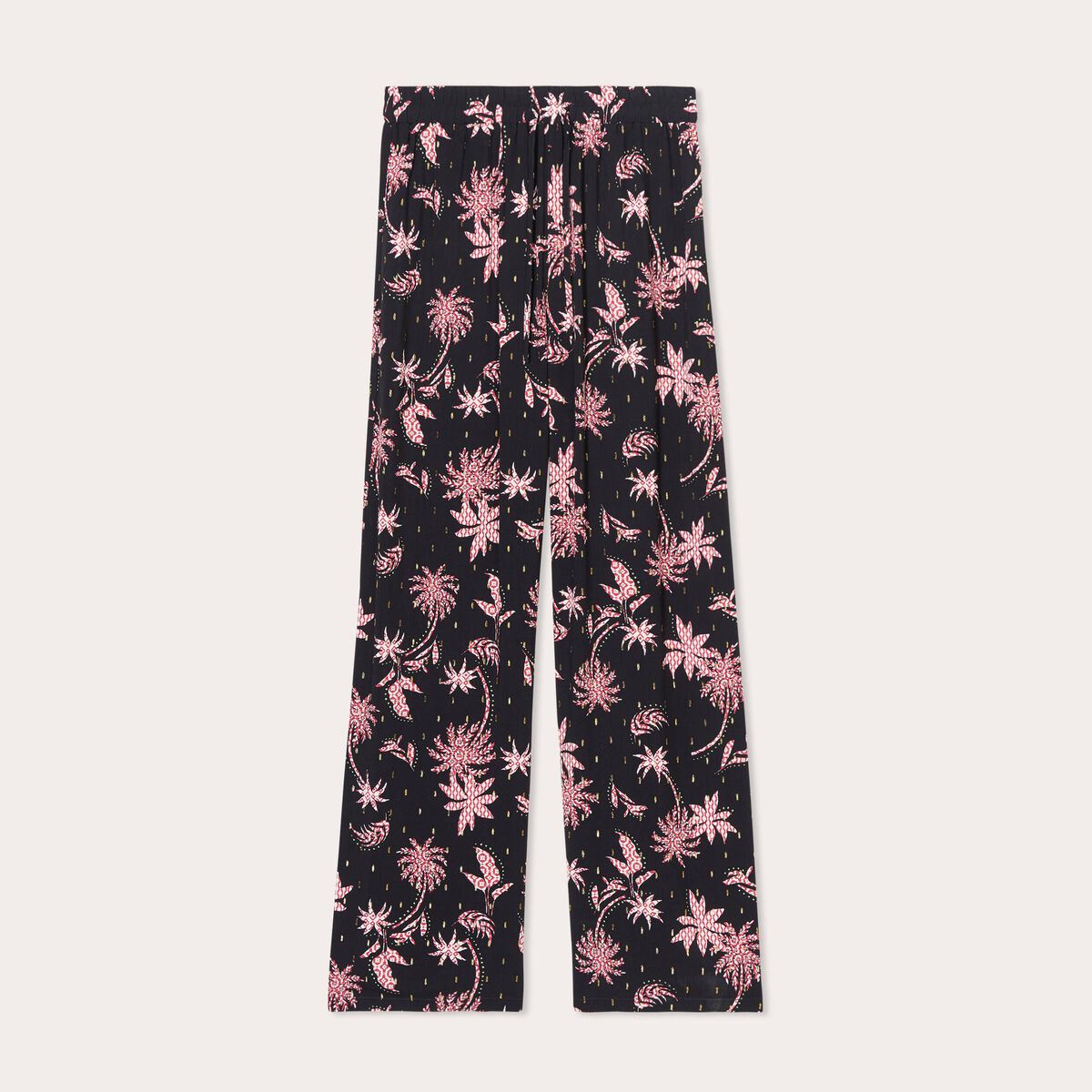 Pantalon large fluide noir femme