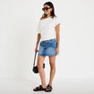 T-shirt col bateau manches courtes ecru femme