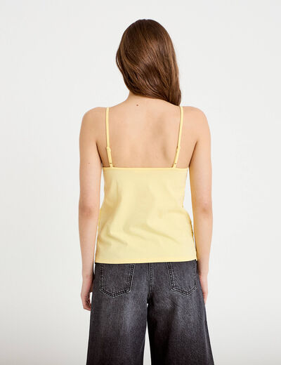 D&eacute;bardeur effet crochet jaune clair femme