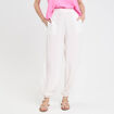 Pantalon large taille standard ecru femme