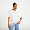 T-shirt oversize longue dentelle ecru femme