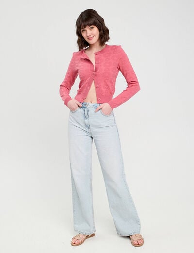 Gilet manches longues vieux rose femme