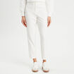 Pantalon carotte bandes satin ecru femme