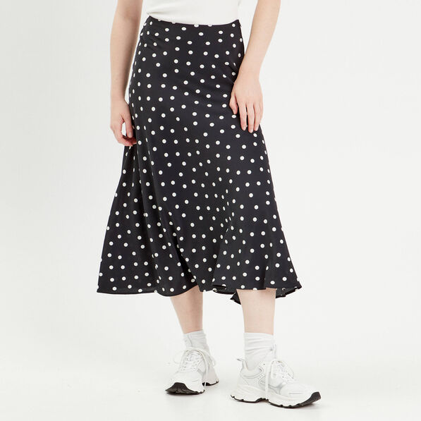 jupe midi evasee fluide noir femme Jupe midi évasée fluide noir femme