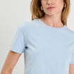 T-shirt cropped bleu clair femme