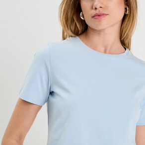 t shirt cropped bleu clair femme T-shirt cropped bleu clair femme