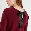 T-shirt dos avec noeud violet foncé femme