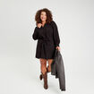 Robe droite ceinturée noir femme