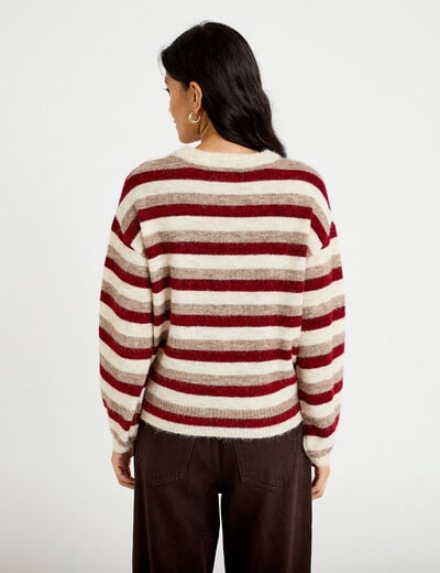 Pull ample manches longues ivoire femme